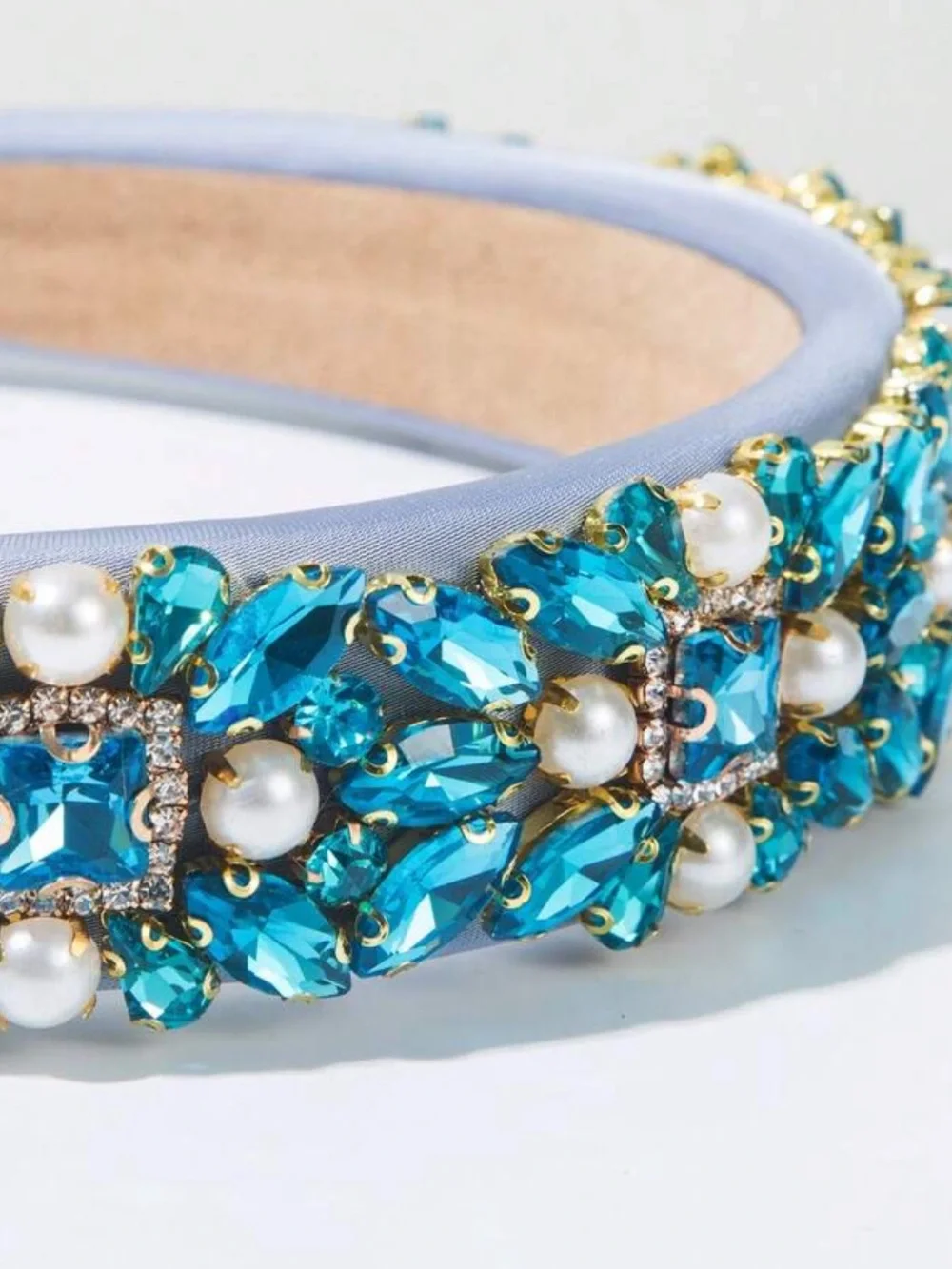 Embellished Blue Crystal Headband‎
